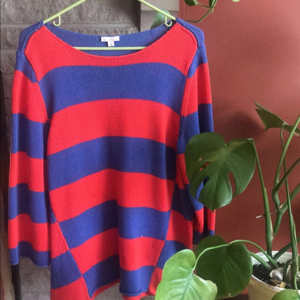 Gap red & blue striped sweater